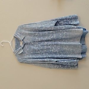 Size M white/blue tropical Aerie extra oversized button-down shirt